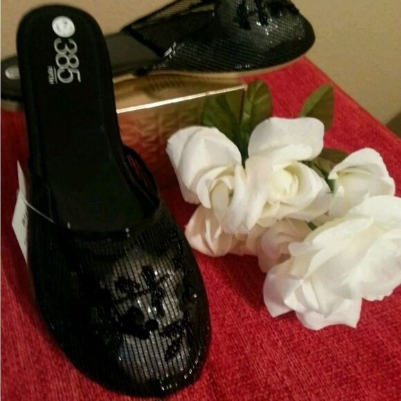 SEQUINS NETTED WOMEN'S SANDALS - Picture 1 of 2